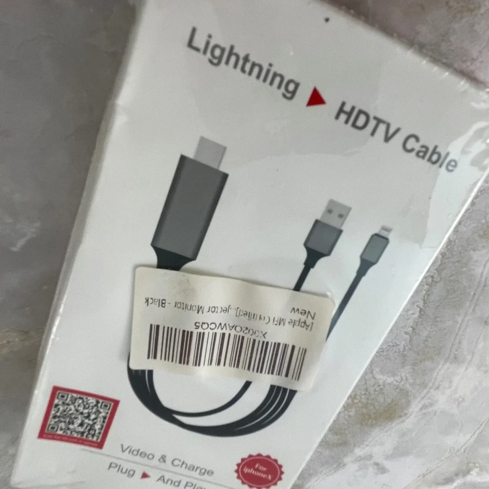 Lightning to HDTV Cable Adapter for iPhone iPad 2m 1080p Video Charge Black